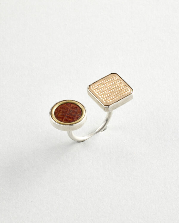 Vintage argent /cuir et doré – Image 4
